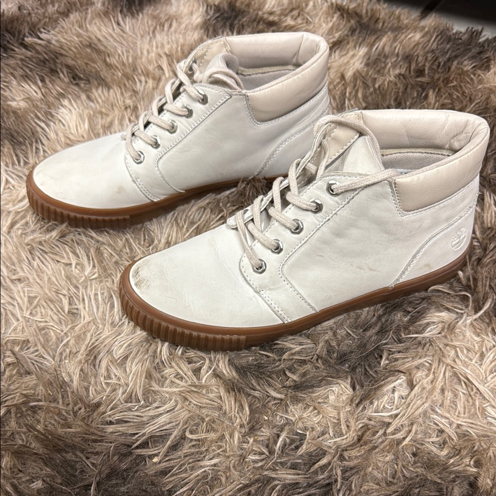 Timberland PRO White and Brown High-Top Sneakers